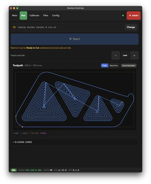 Maslow Desktop: A CNC Controller Built Around a State Machine